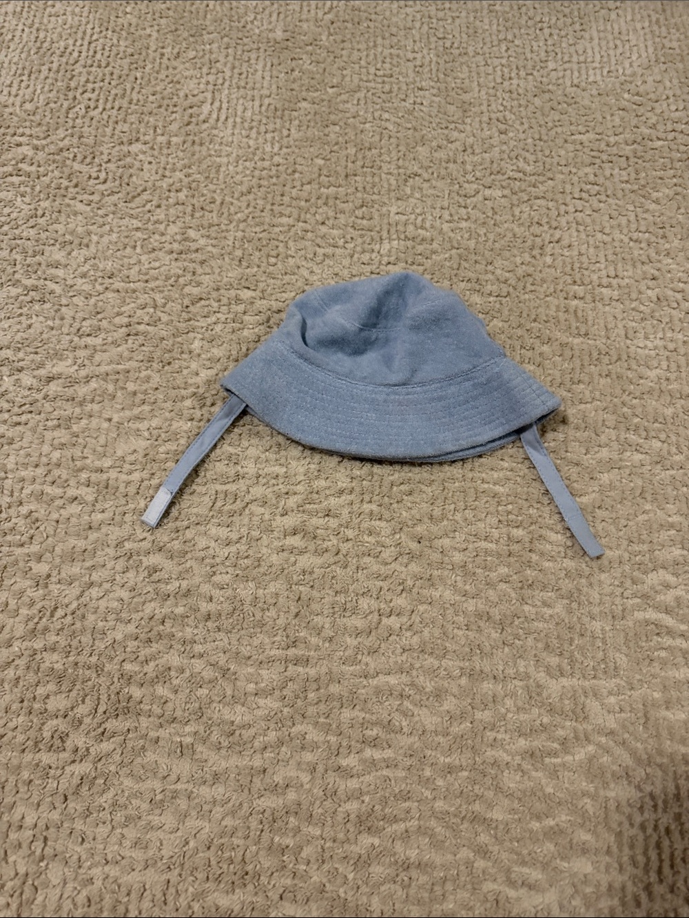 Little Me Light Blue Infant Bucket Hat with Chin Straps
